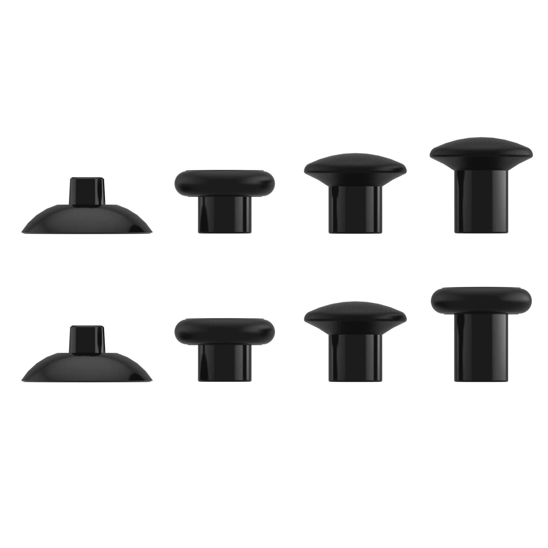 eXtremeRate Retail Black Interchangeable Ergonomic Thumbsticks for Nintendo Switch Pro Controller with 3 Height Domed and Concave Grips Adjustable Joystick - KRM521