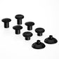 eXtremeRate Retail Black Interchangeable Ergonomic Thumbsticks for Nintendo Switch Pro Controller with 3 Height Domed and Concave Grips Adjustable Joystick - KRM521