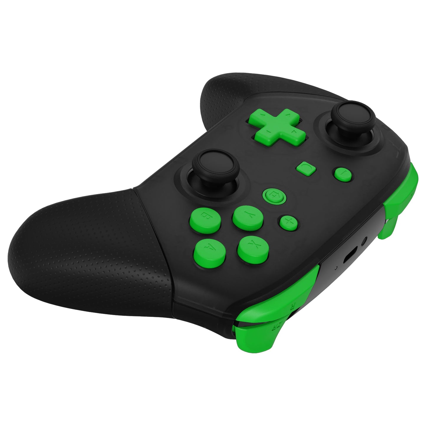 eXtremeRate Retail Green Repair ABXY D-pad ZR ZL L R Keys for NS Switch Pro Controller, DIY Replacement Full Set Buttons with Tools for NS Switch Pro - Controller NOT Included - KRP317