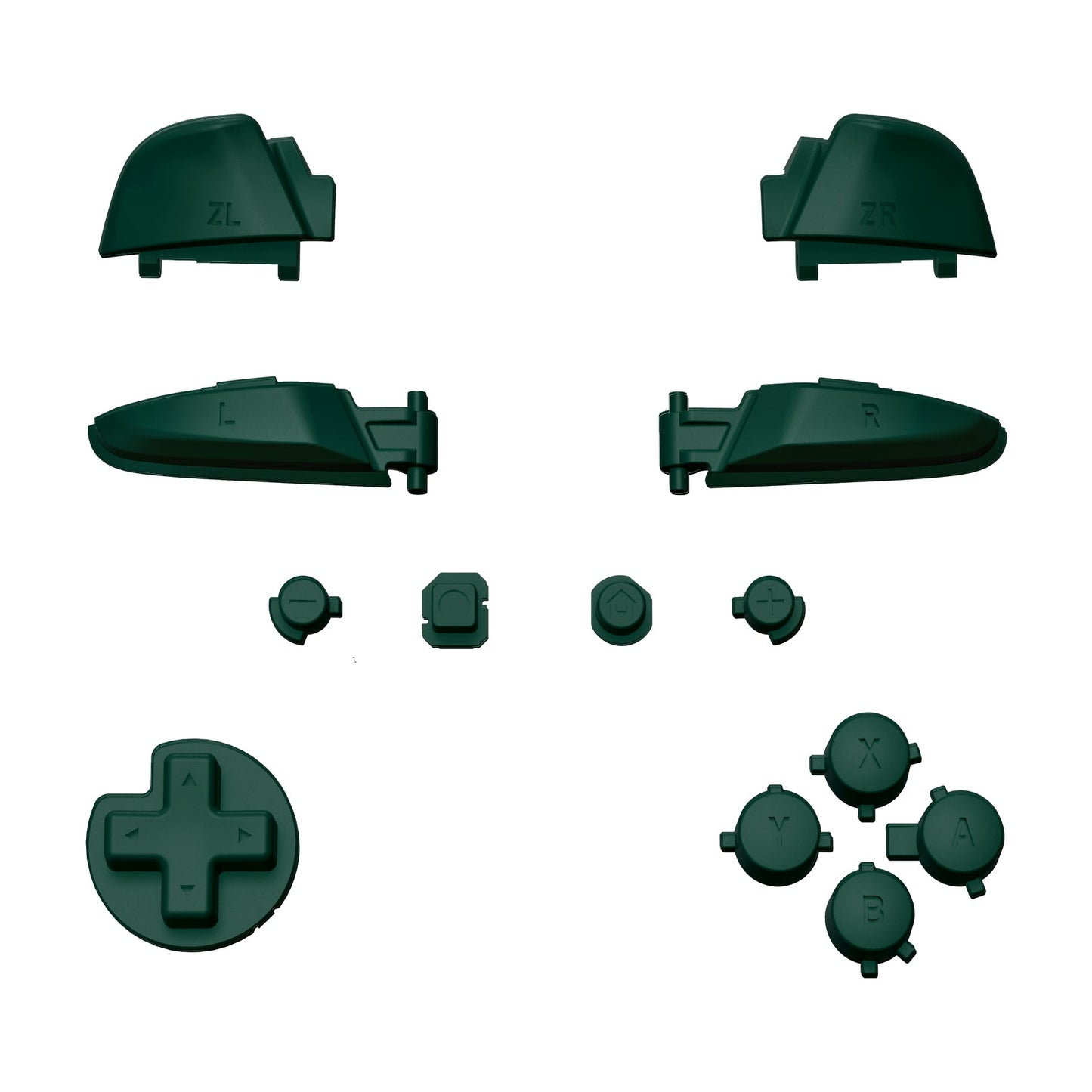 eXtremeRate Retail Racing Green Repair ABXY D-pad ZR ZL L R Keys for NS Switch Pro Controller, DIY Replacement Full Set Buttons with Tools for NS Switch Pro - Controller NOT Included - KRP354