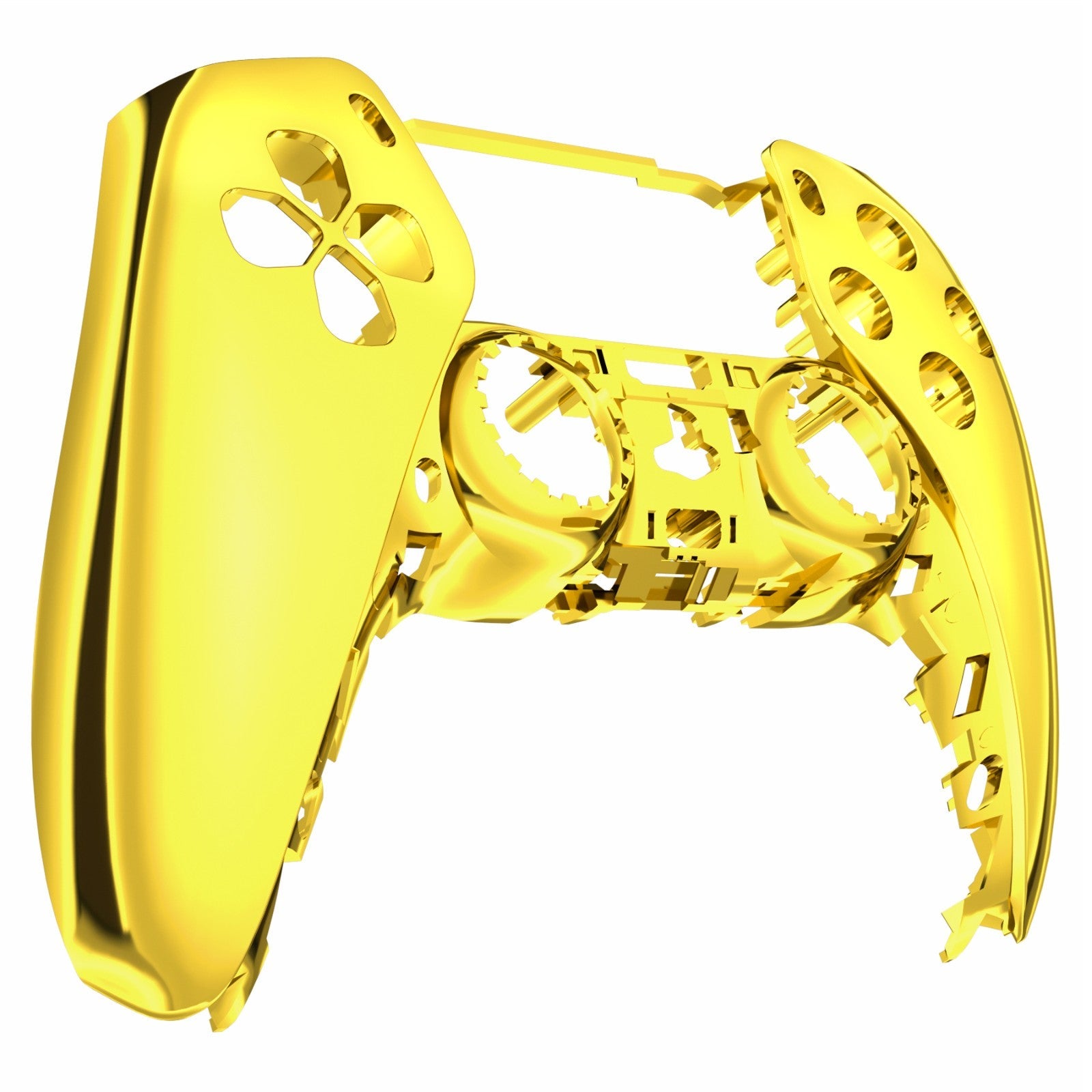 eXtremeRate Replacement Front Housing Shell Compatible with PS5 Controller  BDM-010/020/030/040 - Chrome Gold Glossy