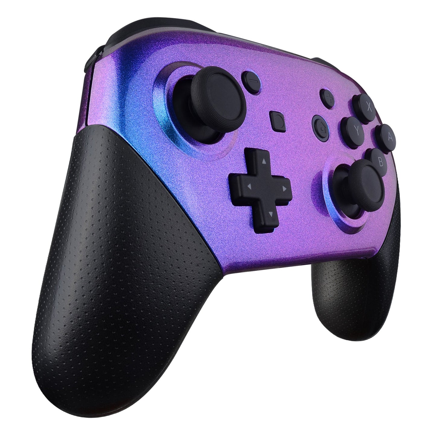 eXtremeRate Retail Chameleon Glossy Faceplate and Backplate for NS Switch Pro Controller, Purple Blue DIY Replacement Shell Housing Case for NS Switch Pro - Controller NOT Included - MRP301