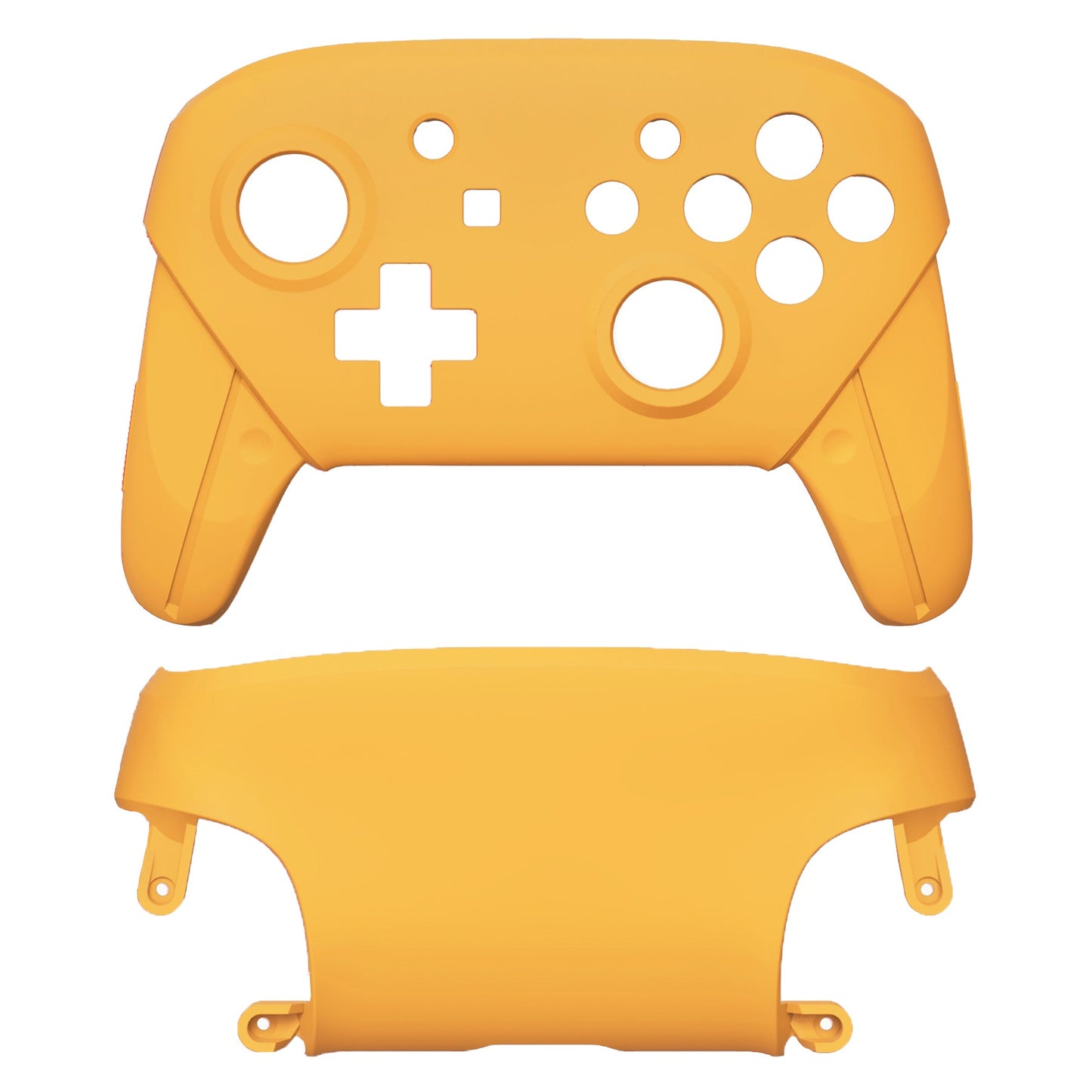 eXtremeRate Retail Caution Yellow Faceplate and Backplate for NS Switch Pro Controller, Soft Touch DIY Replacement Shell Housing Case for NS Switch Pro Controller - Controller NOT Included - MRP318