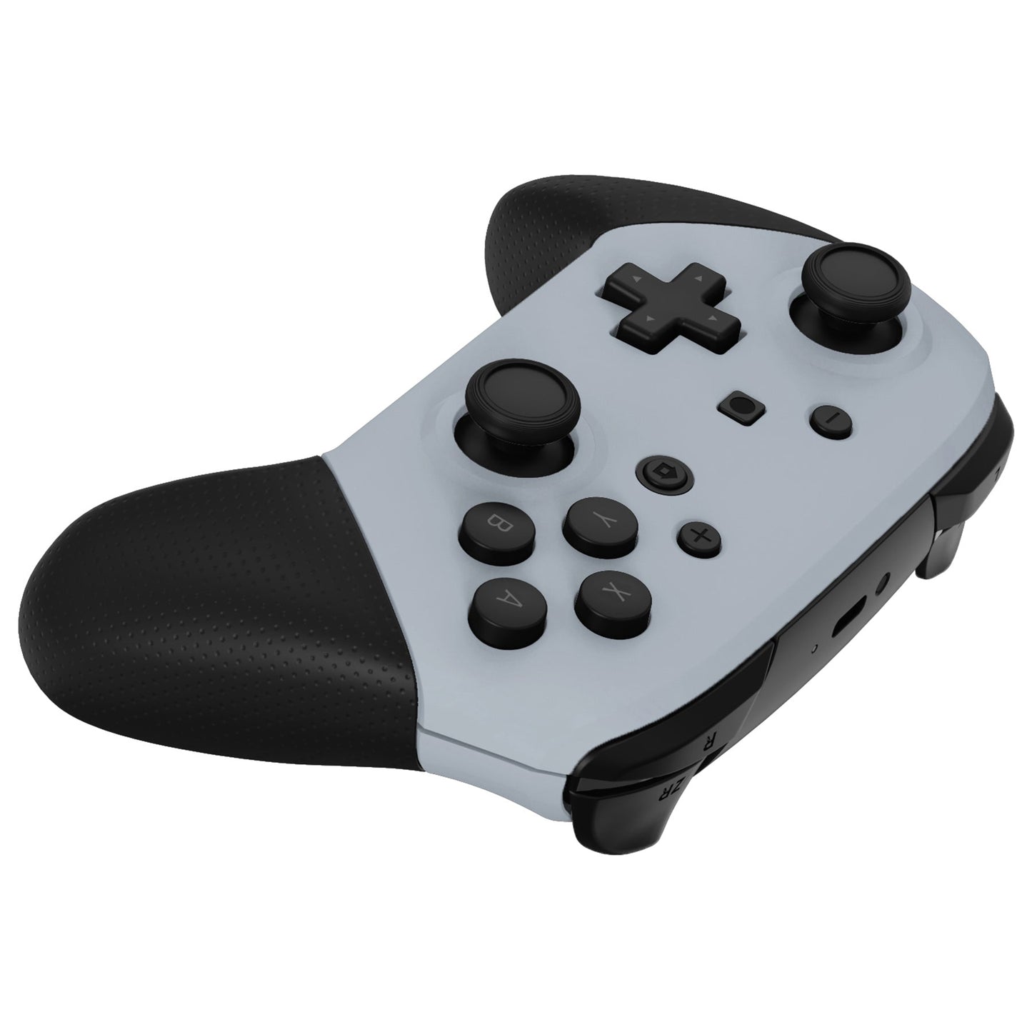 eXtremeRate Retail New Hope Gray Faceplate and Backplate for NS Switch Pro Controller, Soft Touch DIY Replacement Shell Housing Case for NS Switch Pro Controller - Controller NOT Included - MRP337
