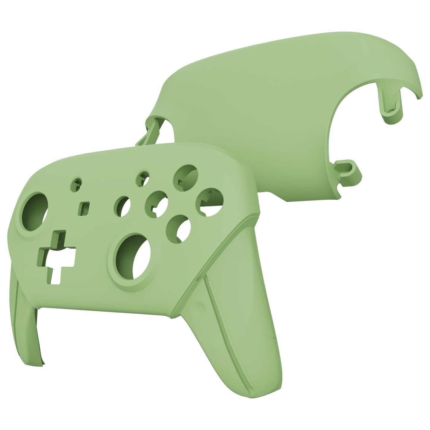 eXtremeRate Retail Matcha Green Faceplate and Backplate for NS Switch Pro Controller, Soft Touch DIY Replacement Shell Housing Case for NS Switch Pro Controller - Controller NOT Included - MRP339