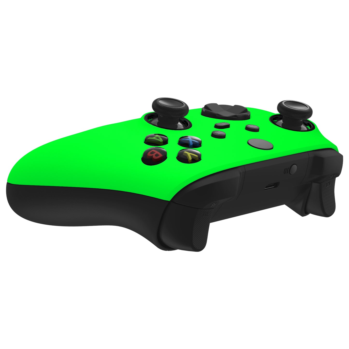 eXtremeRate Retail FaceMag Neon Green Magnetic Replacement Front Housing Shell for Xbox Series X & S Controller, DIY Faceplate Cover with Accent Rings for Xbox Core Controller Model 1914 - Controller NOT Included - MX3P3003