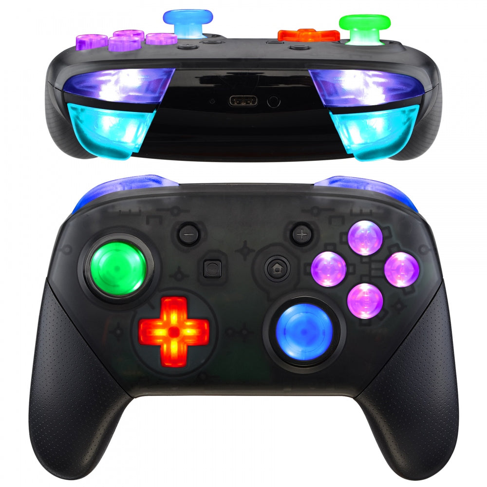 Custom Nintendo Switch Joy-Con Controllers Black LED MOD Backlit