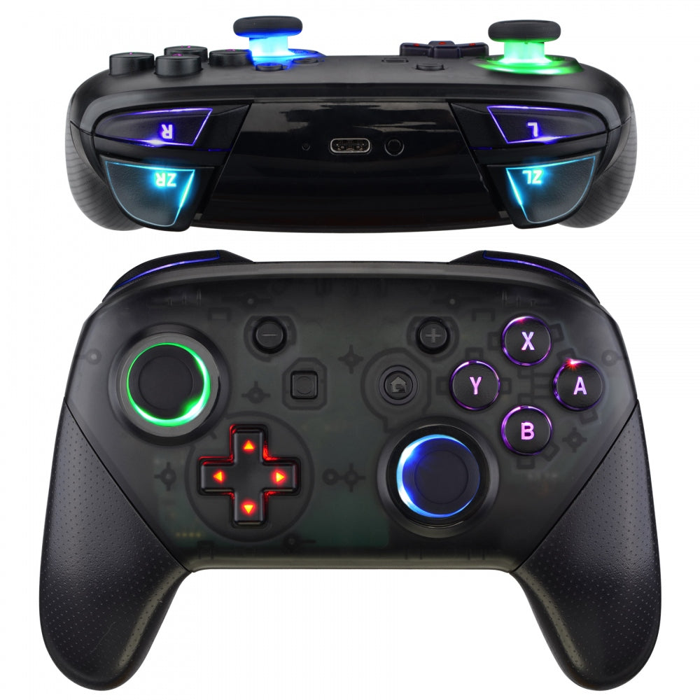 eXtremeRate Multi-Colors Luminated Button DTFS LED Kit for NS Switch Pro  Controller - Black