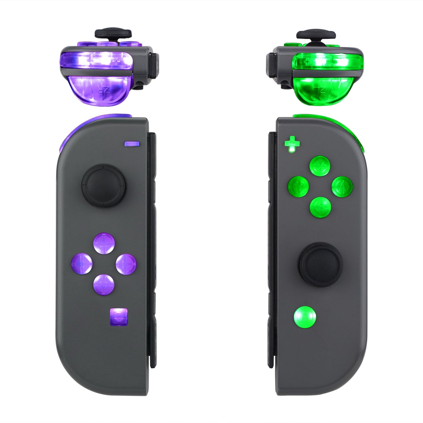 eXtremeRate Retail 7 Colors 9 Modes NS Joycon DFS LED Kit for NS Switch, Multi-Colors Luminated ABXY Trigger Face Buttons for NS Switch & Switch OLED Model JoyCon - JoyCon NOT Included - NSLED011G2