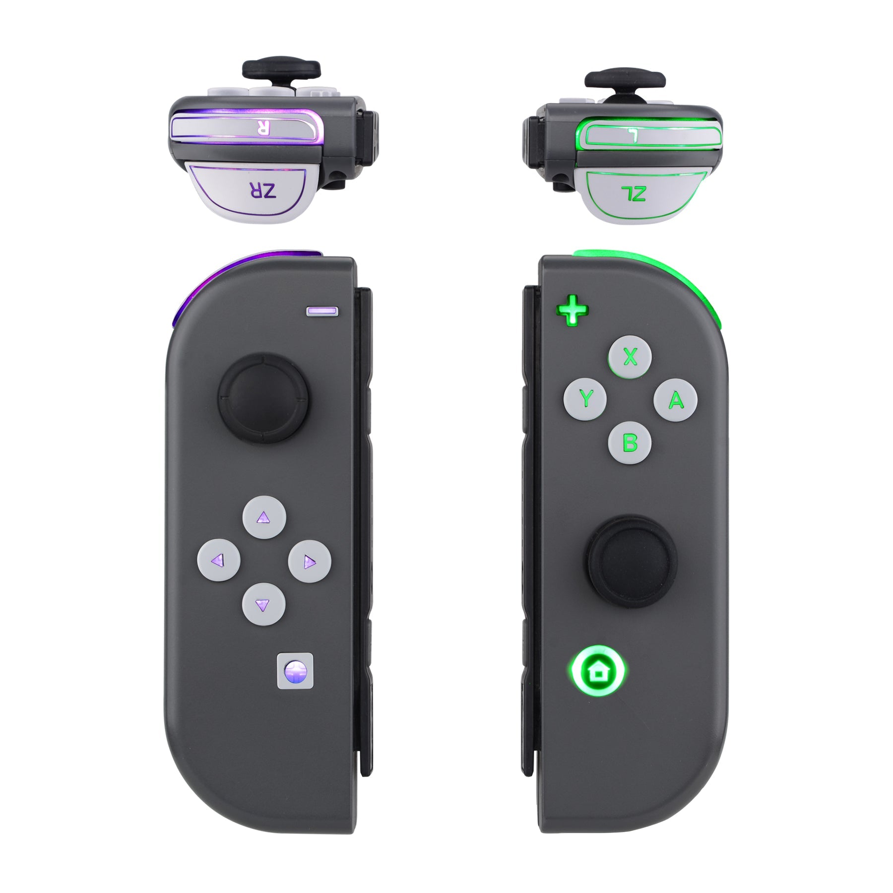 eXtremeRate Multi-Colors Luminated Buttons DFS LED Kit for NS Switch &  Switch OLED Model Joycon - White