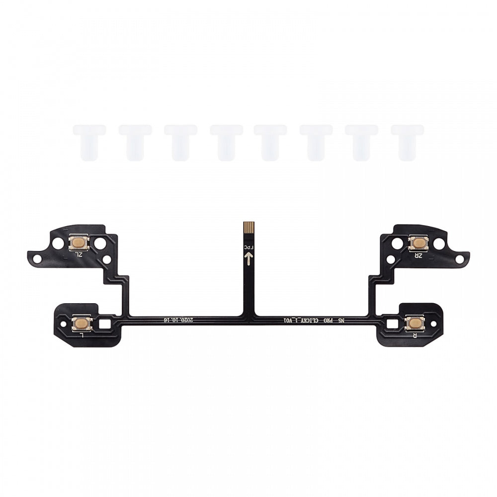 eXtremeRate Retail Clicky Hair Trigger Kit for Nintendo Switch Pro Controller Shoulder Buttons, Custom Flashshot Trigger Stop Flex Cable for Nintendo Switch Pro Controller - NSMD001