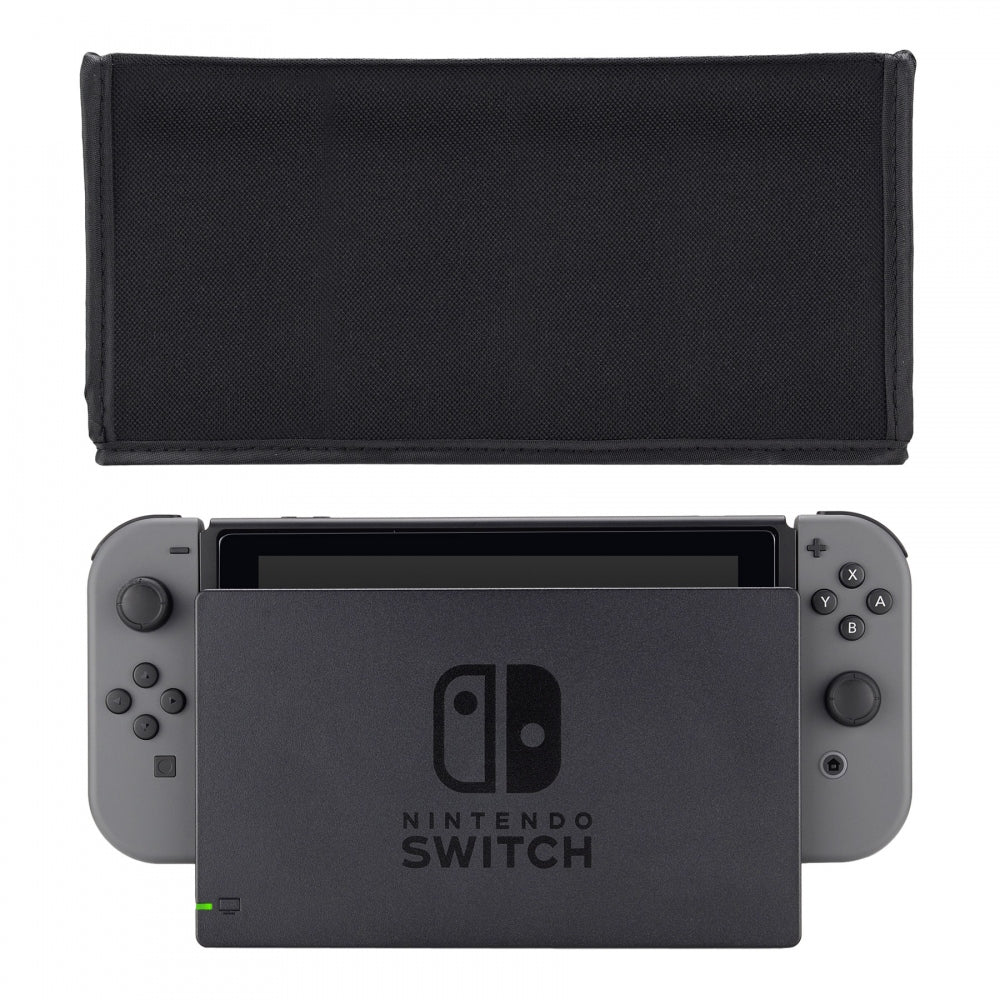 eXtremeRate Retail Black Nylon Dust Cover, Soft Lining Dust Guard, Anti Scratch Waterproof Cover Sleeve for NS Switch Charging Dock - NSPJ0614