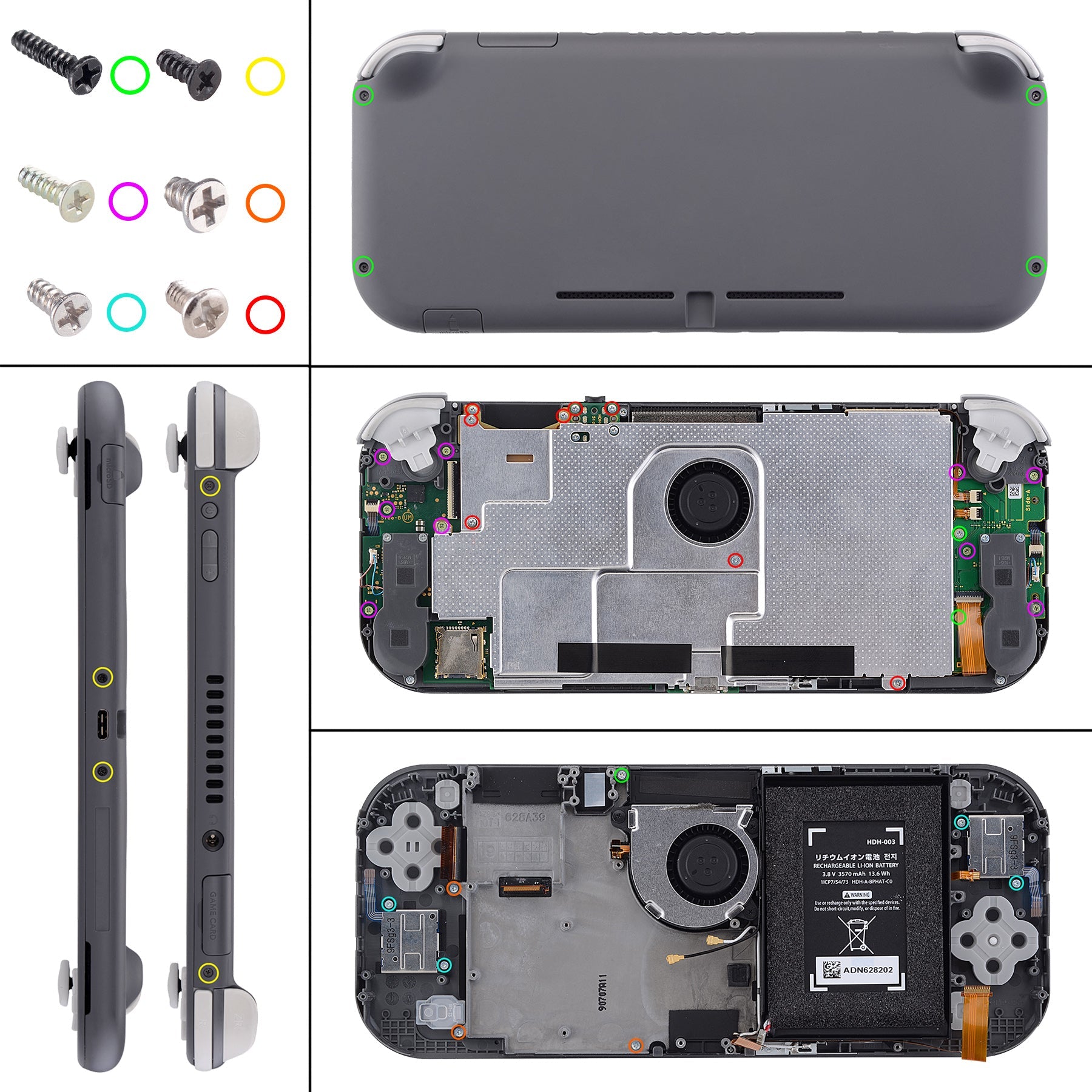 eXtremeRate Replacement Full Set Buttons for NS Switch Lite - Black