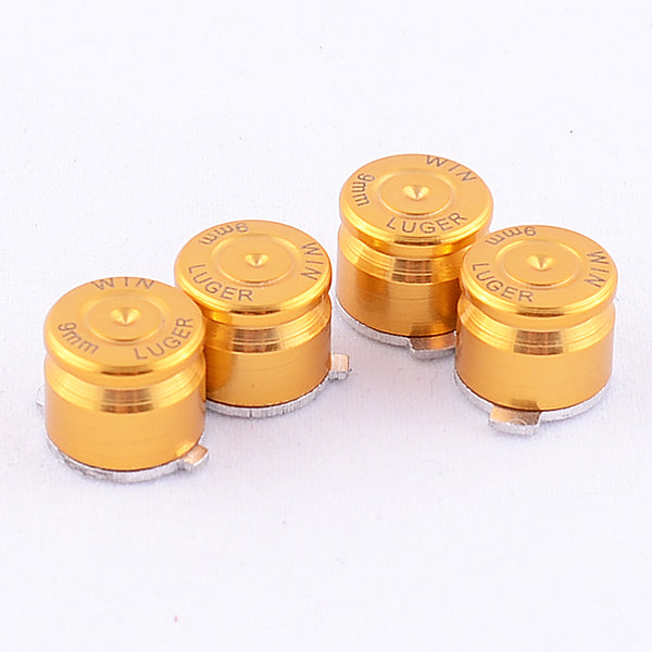 eXtremeRate Retail Alloy Metal Gold Customized Bullet Action Buttons Custom Kits for ps4 Controller - P3J0201