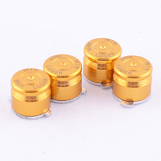 eXtremeRate Retail Alloy Metal Gold Customized Bullet Action Buttons Custom Kits for ps4 Controller - P3J0201
