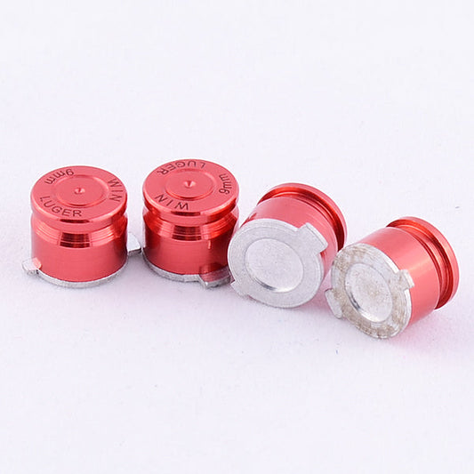 eXtremeRate Retail Aluminum Red Customized Bullet Action Buttons Custom Kits for ps4 Controller - P3J0203