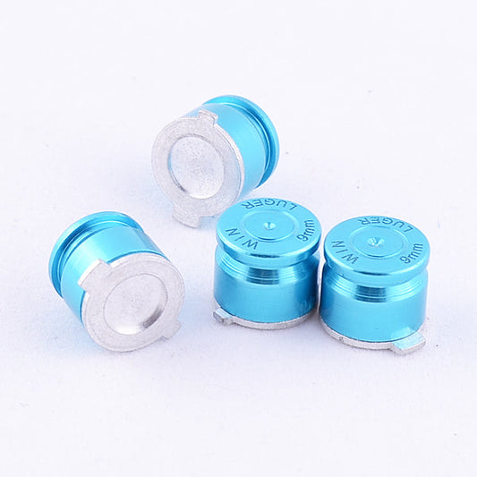 eXtremeRate Retail Aluminum Blue Customized Bullet Action Buttons Custom Kits for ps4 Controller - P3J0204