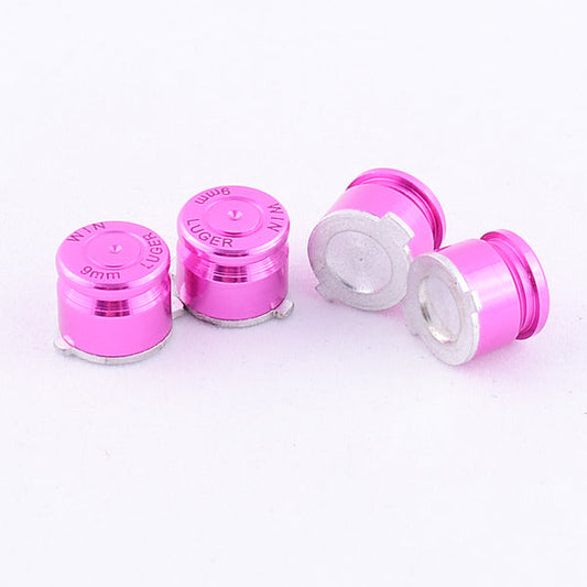 eXtremeRate Retail Aluminum Pink Customized Bullet Action Buttons Custom Kits for ps4 Controller - P3J0207