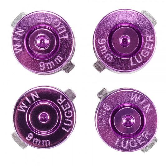 eXtremeRate Retail Aluminum  Purple Customized Bullet Action Buttons Custom Kits for ps4 Controller - P3J0210