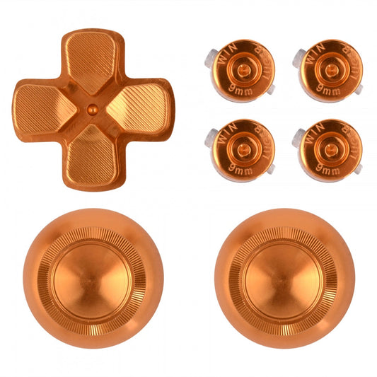 eXtremeRate Retail Metal Gold Repair ThumbSticks Action Buttons Dpad for ps4 Pro Slim Controller -P4AJ0008GC