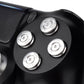 eXtremeRate Retail Metal Silver Repair ThumbSticks Action Buttons Dpad for ps4 Pro Slim Controller -P4AJ0011GC