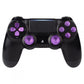 eXtremeRate Retail Metal Purple Repair ThumbSticks Action Buttons Dpad for ps4 Pro Slim Controller -P4AJ0012GC