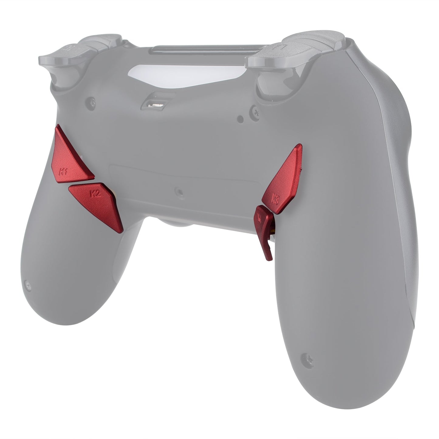 eXtremeRate Retail Soft Touch Scarlet Red Replacement Redesigned Back Buttons K1 K2 K3 K4 Paddles for eXtremeRate ps4 Controller Dawn Remap Kit - P4GZ024