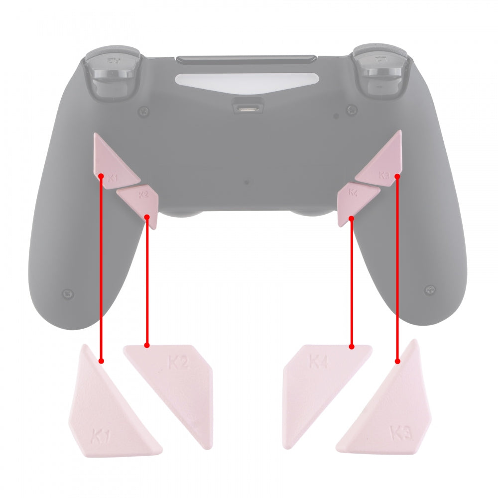 eXtremeRate Retail Soft Touch Cherry Blossoms Replacement Redesigned Back Buttons K1 K2 K3 K4 Paddles for ps4 Controller Dawn Remap Kit - P4GZ026