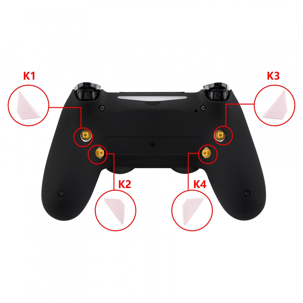 eXtremeRate Retail Soft Touch Cherry Blossoms Replacement Redesigned Back Buttons K1 K2 K3 K4 Paddles for ps4 Controller Dawn Remap Kit - P4GZ026