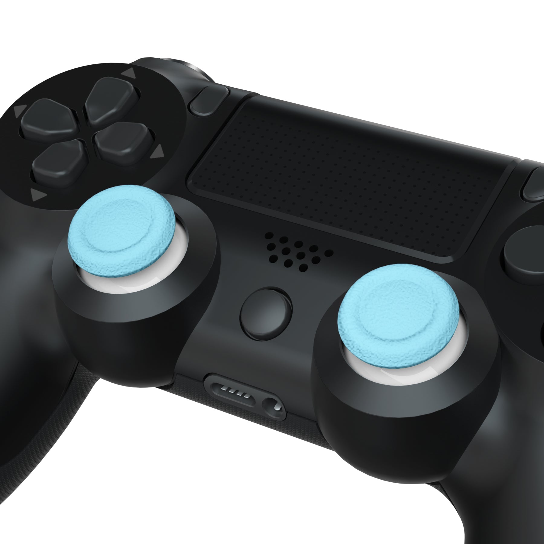 eXtremeRate Retail Heaven Blue & White Dual-Color Replacement 3D Joystick Thumbsticks, Analog Thumb Sticks with Cross Screwdriver for ps4 Slim Pro Controller - P4J0131