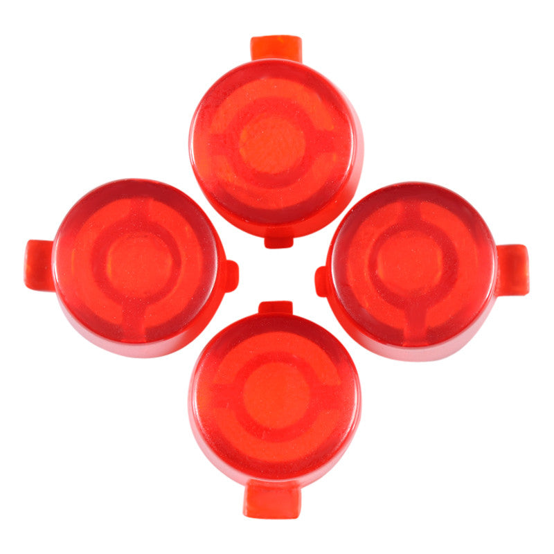 eXtremeRate Retail Transparent Red Action Buttons Repair for ps4 Controller-P4J0211