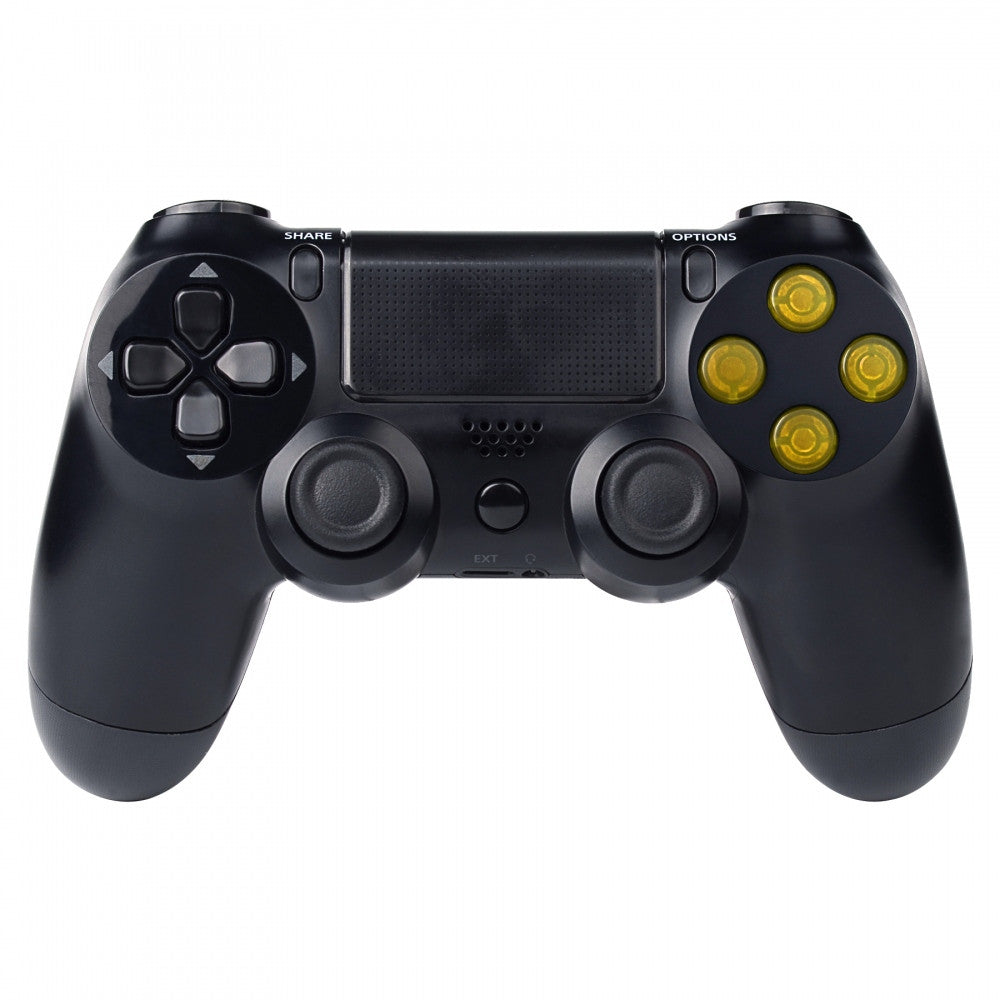 eXtremeRate Retail Transparent Yellow Action Buttons Repair for ps4 Controller-P4J0213