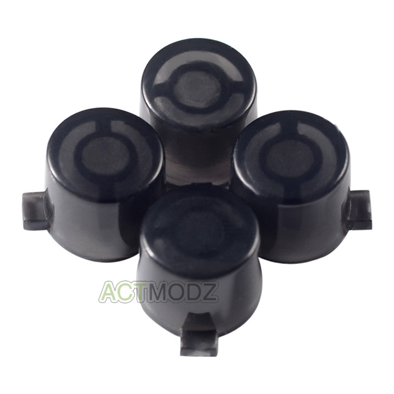 eXtremeRate Retail Transparent Black Action Buttons Repair for ps4 Controller-P4J0215