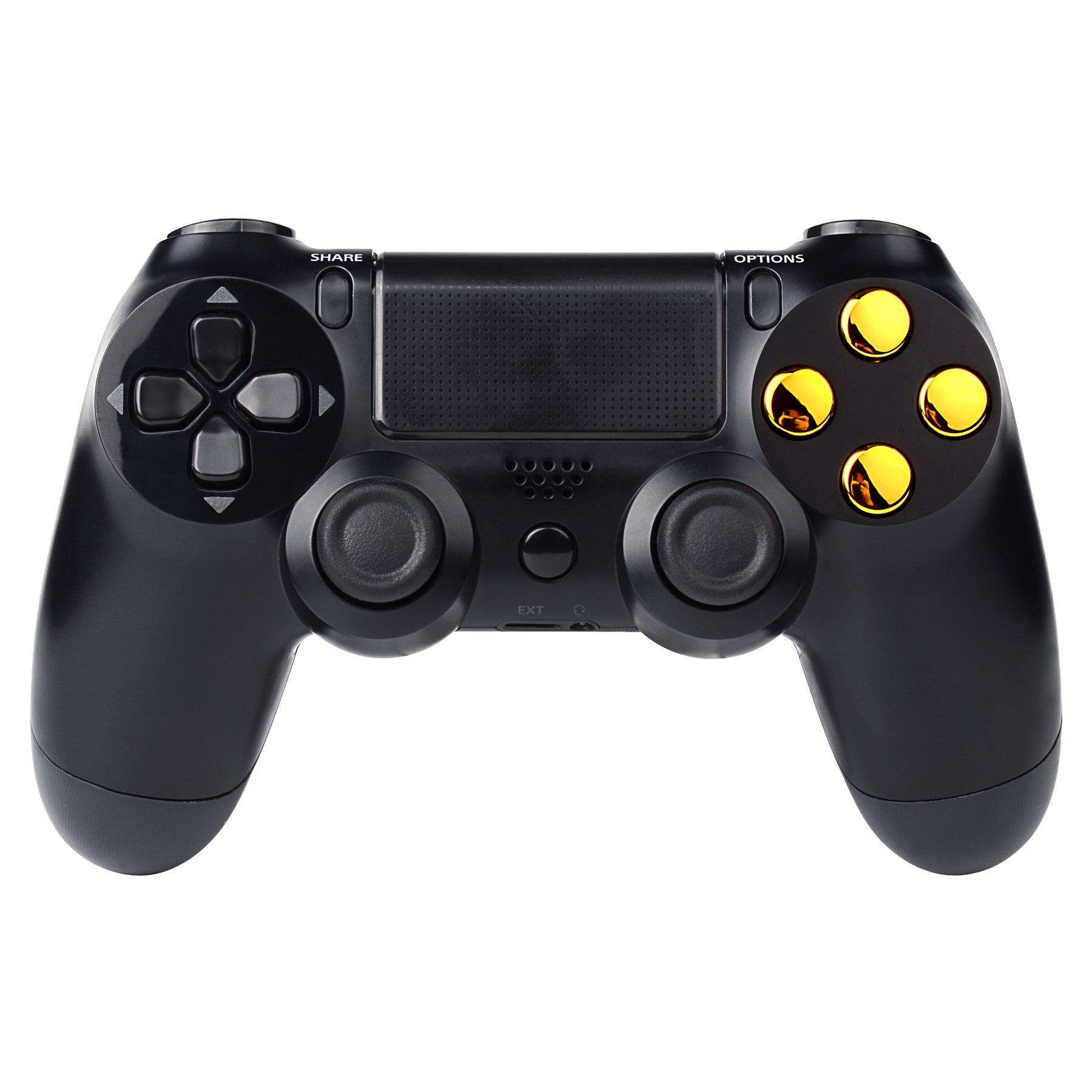 eXtremeRate Retail Chrome Gold Action Buttons Repair for ps4 Controller-P4J0217