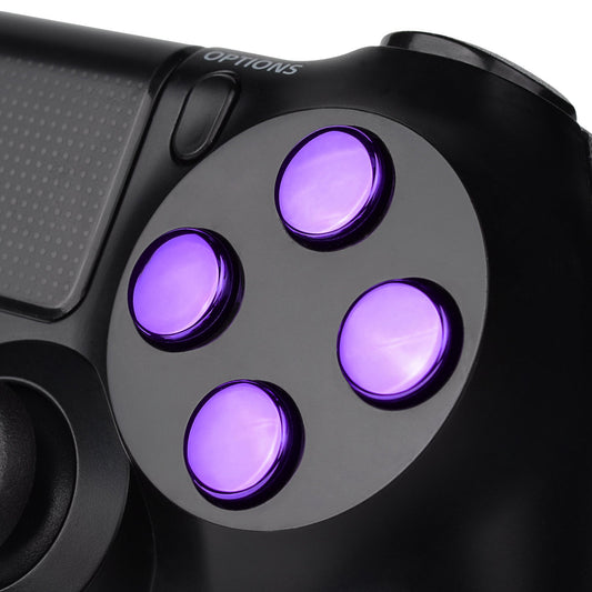 eXtremeRate Retail Chrome Purple Action Buttons Repair for ps4 Controller-P4J0221