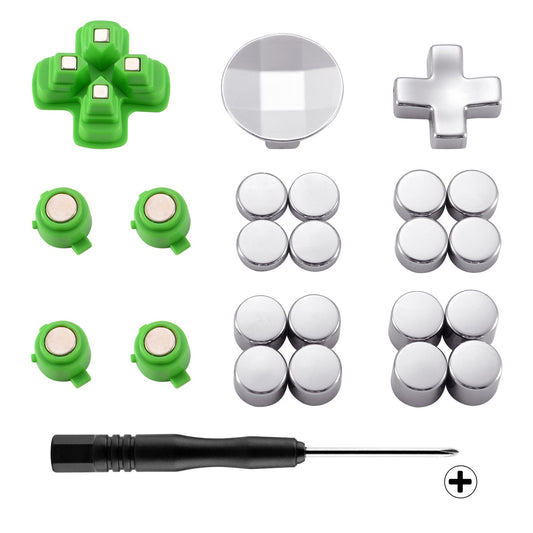 eXtremeRate Retail Magnetic Metal Bullet Buttons Adjustable D-pad Dpads Repair Kit Replacement Parts for ps4 Controller all Models - P4J1003