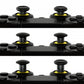 eXtremeRate Retail ThumbsGear Interchangeable Ergonomic Thumbstick for ps4 Slim ps4 Pro ps5 Controller with 3 Height Domed and Concave Grips Adjustable Joystick - Chrome Gold & Black - P4J1104