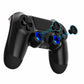 eXtremeRate Retail ThumbsGear Interchangeable Ergonomic Thumbstick for ps4 Slim ps4 Pro Controller with 3 Height Domed and Concave Grips Adjustable Joystick - Chrome Glossy Blue & Black - P4J1111