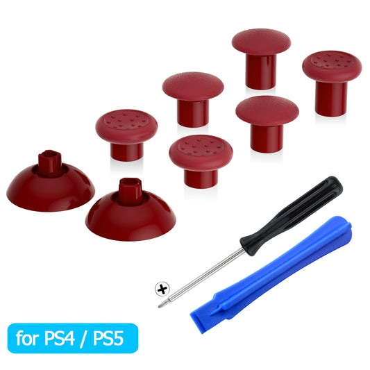 eXtremeRate Retail Carmine Red ThumbsGear Interchangeable Ergonomic Thumbstick for ps5 Controller, for ps4 All Model Controller - 3 Height Domed and Concave Grips Adjustable Joystick - P4J1112