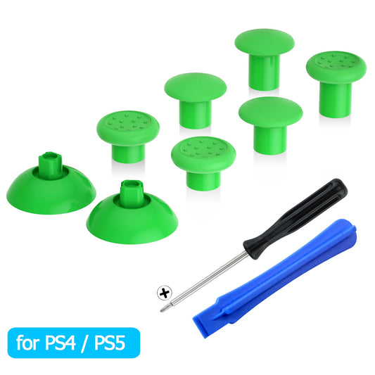 eXtremeRate Retail Green ThumbsGear Interchangeable Ergonomic Thumbstick for ps5 Controller, for ps4 All Model Controller - 3 Height Domed and Concave Grips Adjustable Joystick - P4J1114