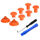 eXtremeRate Retail Orange ThumbsGear Interchangeable Ergonomic Thumbstick for ps5 Controller, for ps4 All Model Controller - 3 Height Domed and Concave Grips Adjustable Joystick - P4J1116