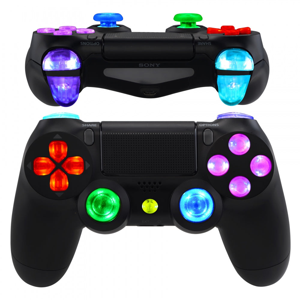 eXtremeRate Multi-Colors Luminated D-pad CUH-ZCT2 Home - Kit Slim Controller Controller, PS4 Retail Buttons Included Controller NOT eXtremeRate (DTF for – LED Face Trigger PS4 for 2.0) Thumbstick Pro DTFS