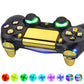 eXtremeRate Retail Multi-Colors Luminated D-pad Thumbstick Trigger Home Face Buttons, Chrome Gold Classical Symbols Buttons DTFS (DTF 2.0) LED Kit for ps4 Slim ps4 Pro Controller - Controller NOT Included - P4LED06