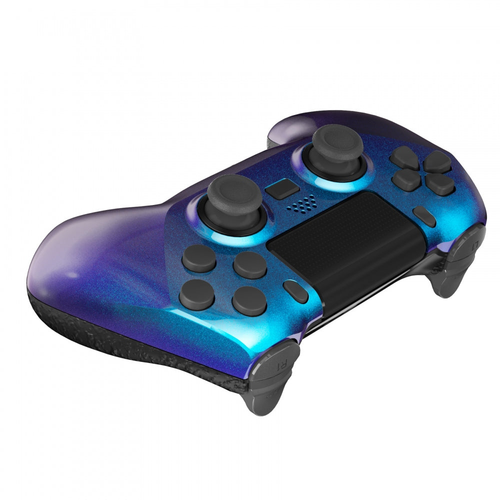 eXtremeRate Retail Chameleon Purple Blue DECADE Tournament Controller (DTC) Upgrade Kit for ps4 Controller JDM-040/050/055, Upgrade Board & Ergonomic Shell & Back Buttons & Trigger Stops - Controller NOT Included - P4MG004