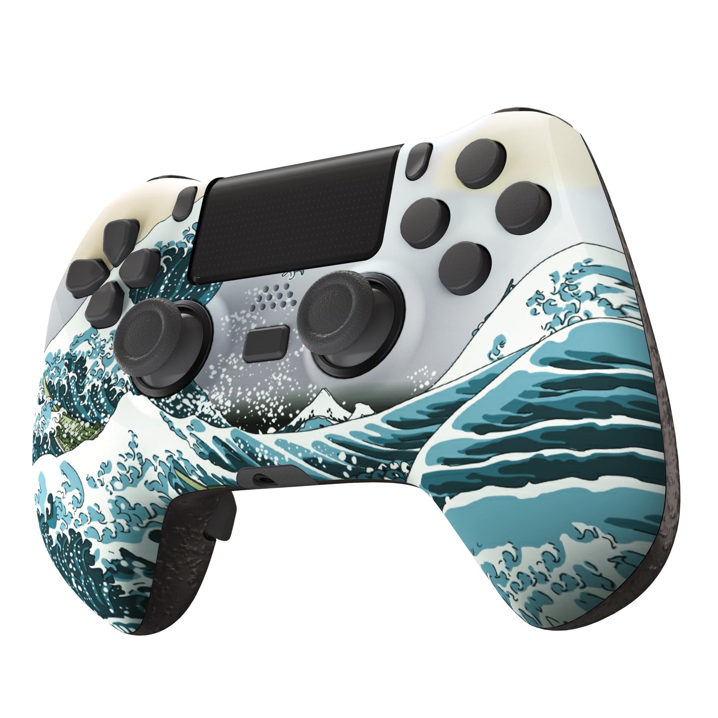 eXtremeRate Retail The Great Wave DECADE Tournament Controller (DTC) Upgrade Kit for ps4 Controller JDM-040/050/055, Upgrade Board & Ergonomic Shell & Back Buttons & Trigger Stops - Controller NOT Included - P4MG007