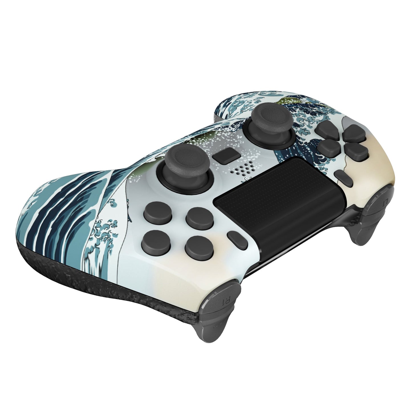 eXtremeRate Retail The Great Wave DECADE Tournament Controller (DTC) Upgrade Kit for ps4 Controller JDM-040/050/055, Upgrade Board & Ergonomic Shell & Back Buttons & Trigger Stops - Controller NOT Included - P4MG007