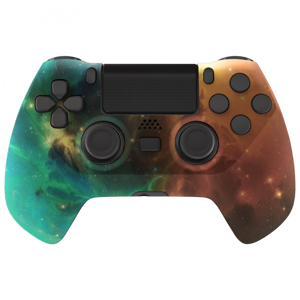 eXtremeRate Retail Orange Star Universe DECADE Tournament Controller (DTC) Upgrade Kit for ps4 Controller JDM-040/050/055, Upgrade Board & Ergonomic Shell & Back Buttons & Trigger Stops - Controller NOT Included - P4MG010