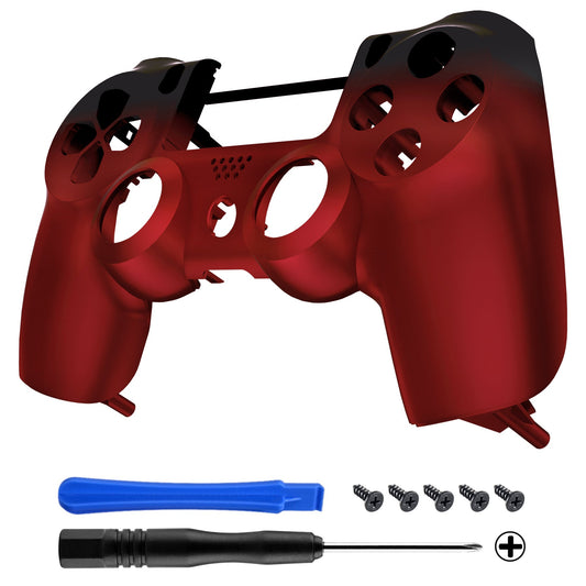 eXtremeRate Retail Shadow Frosted Red Face Plate Front Shell Custom Kits for ps4 Controller - P4MSF14