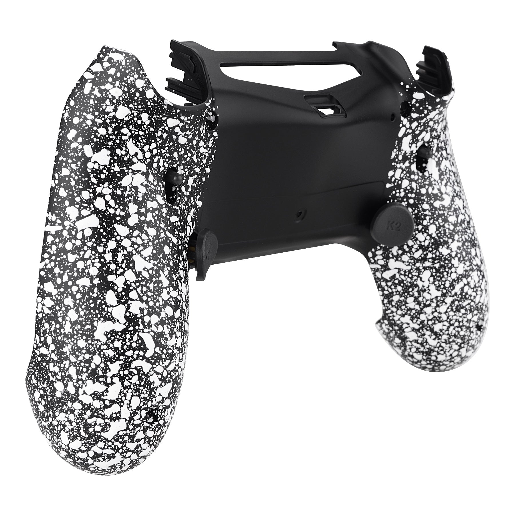 eXtremeRate Textured White Lock Back Shell ps4 2.0 Trigger for Dawn Remap Board Trigger Controller 040/050/055 FlashShot – Back Upgrade PS4 Stop & CUH-ZCT2 & Kit Buttons for JDM Controller, & Redesigned