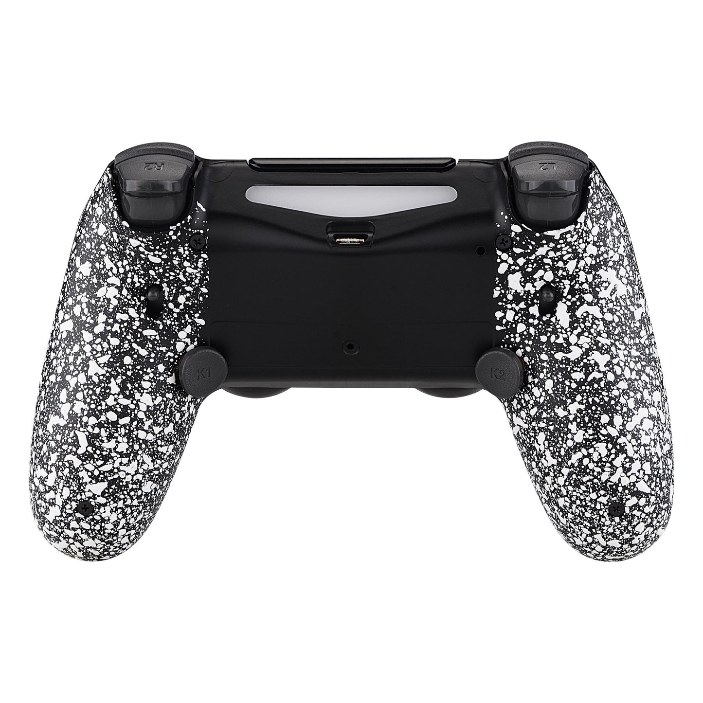 eXtremeRate Retail Textured White Dawn 2.0 FlashShot Trigger Stop Remap Kit for ps4 CUH-ZCT2 Controller, Part & Back Shell & 2 Back Buttons & 2 Trigger Lock for ps4 Controller JDM 040/050/055 - P4QS002
